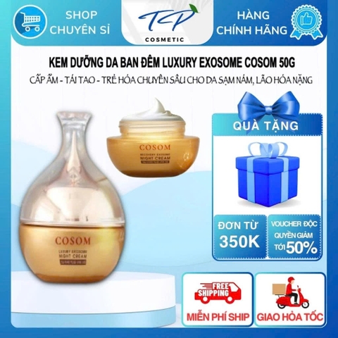 Kem Dưỡng Trắng Phục Hồi Da Ban Đêm COSOM Luxury Exosome – tái tạo, trẻ hóa vượt trội, mờ thâm nám