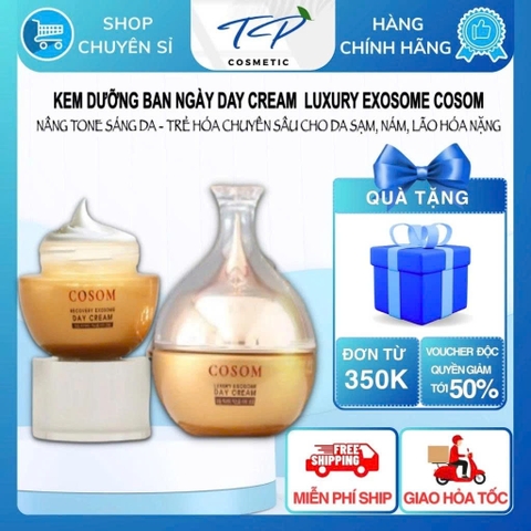 Kem Dưỡng Da Ban Ngày COSOM Luxury Exosome 50ml – Dưỡng trắng, mờ sạm nám, nâng cơ, trẻ hóa đa tầng