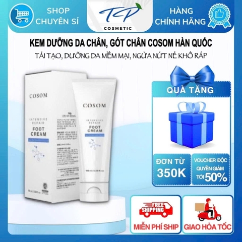 Kem Dưỡng Da Chân Gót Chân Hàn Quốc COSOM INTENSIVE REPAIR FOOT CREAM, Dưỡng Cả Da Tay - ngừa nứt nẻ