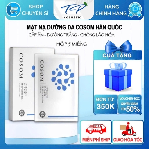 Mặt Nạ Cấp Ẩm Sáng Da Cosom INTENSIVE RS MASK Hàn Quốc - Hộp 5 miếng : Dưỡng trắng phục hồi da.