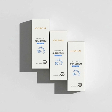 Kem Chống Nắng COSOM INTENSIVE SUN SERUM SPF50+ PA++++ Hàn Quốc: Bật tone sáng mịn