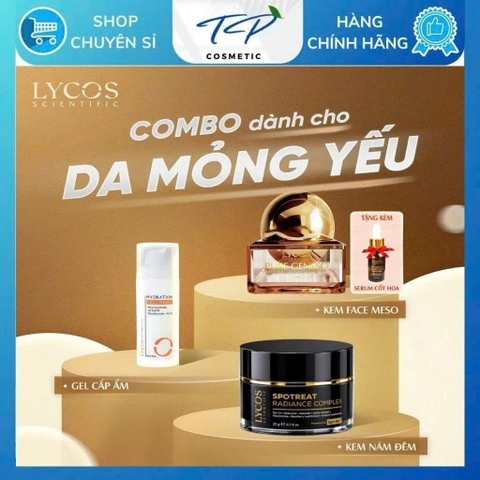 Combo Lycos Dành Cho Da Mỏng Yếu: Kem Face Meso Lycos - Kem Nám Đêm Lycos - Dưỡng Ẩm Lycos