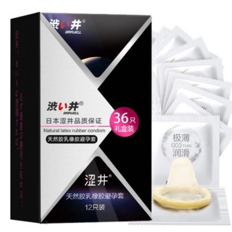 [Hộp 36 cái] Bao Cao Su Siêu Mỏng 0.03mm – Ultra Thin 0.03mm Condoms 800mg gel