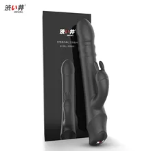 Máy Rung Tai Thỏ Đen Huyền Bí Có Hạt Xoay Kích Thích - Rabbit Black Pro - Phiên Bản Hot Nhất Drywell