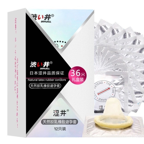 [Hộp 36 cái] Bao Cao Su Kéo Dài Thời Gian – Love Extend Delay Condoms 800mg gel
