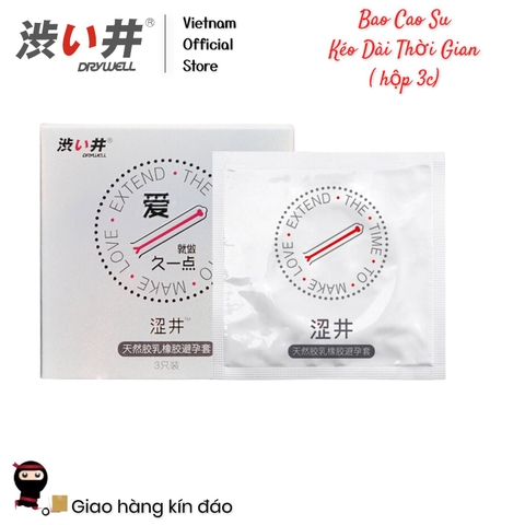 [Hộp 3 cái] Bao Cao Su Kéo Dài Thời Gian – Love Extend Condoms 800mg gel