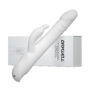Máy Rung Tai Thỏ Trắng Ngà Có Hạt Xoay Kích Thích - Rabbit White - Phiên Bản Hot Nhất Drywell
