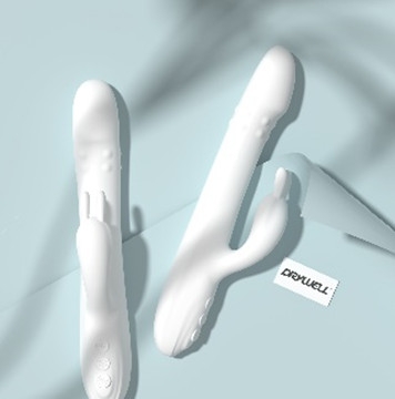 Máy Rung Tai Thỏ Pro Có Hạt Xoay Kích Thích - Rabbit White Pro - Phiên Bản Cải Tiến Mới