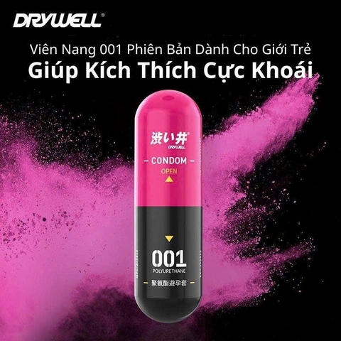 [Vỉ 3v] Bao Cao Su Viên Nang 800mg Gel Khoái Cảm Xanh Đen C-42