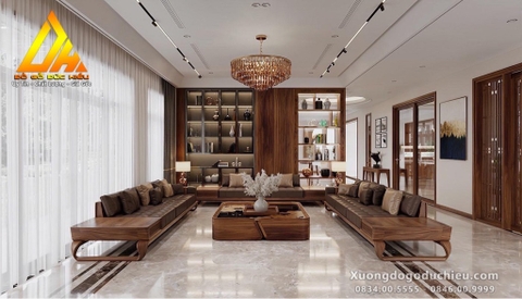 Combo Phòng Khách gỗ óc chó