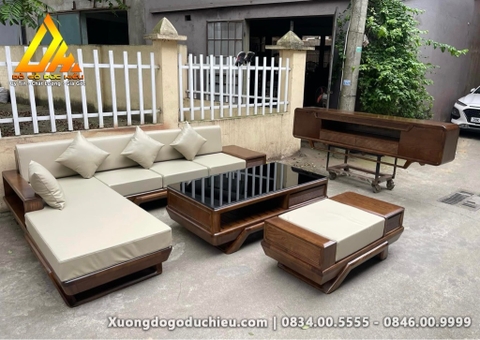 Combo Sofa Liền góc L và Kệ Tivi