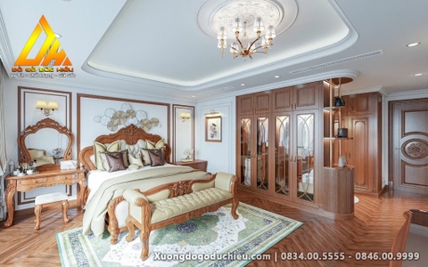 Giường ngủ bọc đệm tân cổ điển(Hải Dương)