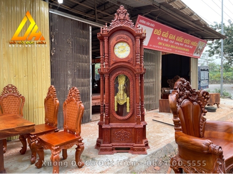 Đồng Hồ Cây 2m5 Mặt Đồng Cao Cấp(Hương Đá)