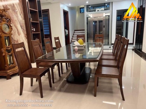Bàn ăn 8 Ghế Hiện Đại gỗ sồi
