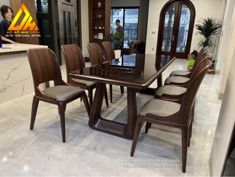 Bộ Bàn Ăn 8 Ghế gỗ óc chó