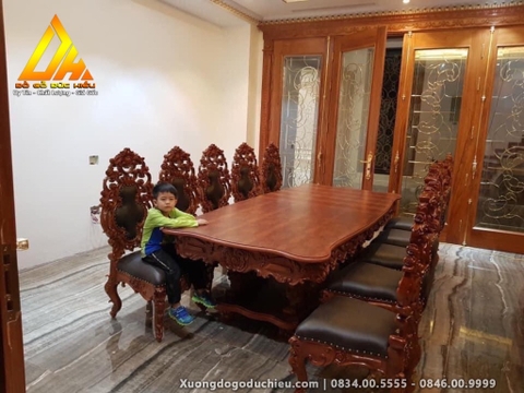 Bộ Bàn Ăn Tân Cổ Điển 10 Ghế