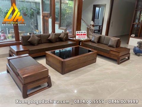 Bộ Sofa chân hươu gỗ Óc Chó(Phù Lỗ Sóc Sơn HN)