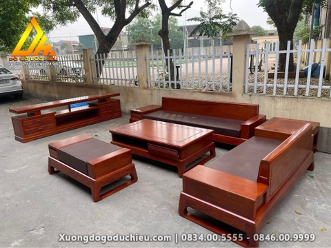 Combo Sofa chân hươu và kệ tivi