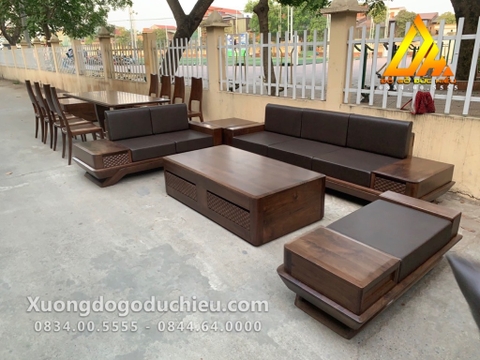 Combo Sofa + Kệ tivi + Bàn Ăn(Gỗ Óc Chó loại 1)