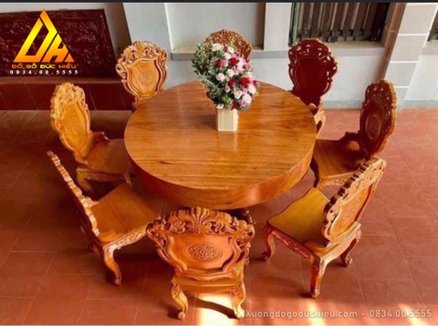Bộ Bàn Ăn Tròn 8 Ghế