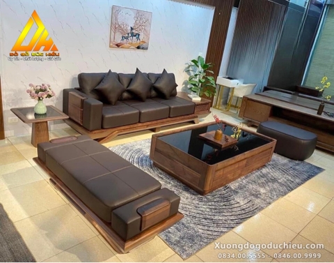 Sofa chân thuyền tay da(TP.Vinh)