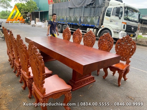 Bàn Ăn Nguyên Khối 10 Ghế Tân Cổ Điển