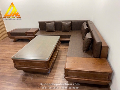 Sofa zito gỗ sồi góc liền(Đông Trù Hà Nội)