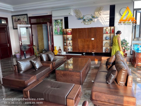 Combo full Phòng Khách và Bếp gỗ Óc Chó(Hải Dương)
