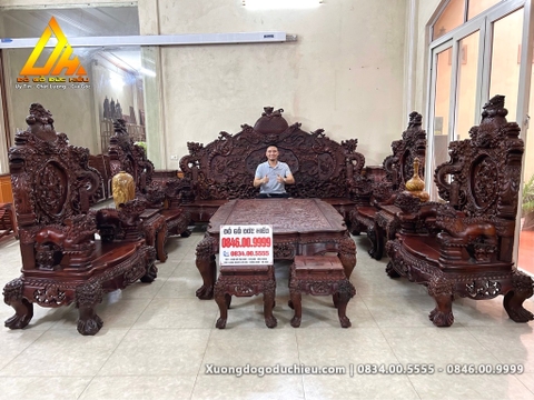 Bộ Rồng Bảo Đỉnh gỗ Cẩm Lai Lào