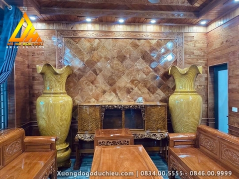 Lục Bình Gỗ Cẩm Vàng nguyên khối