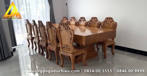 Bộ Bàn Ăn Nguyên Khối 10 Ghế