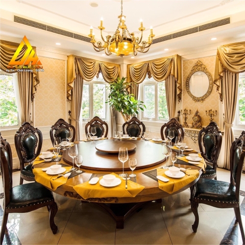 Bàn Ăn bọc đệm 10 Ghế Tân cổ điển