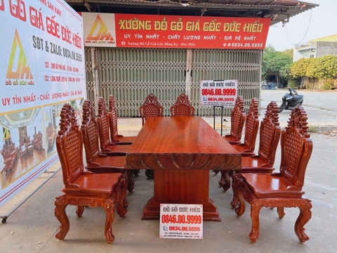 Bộ Bàn Ăn 10 Ghế Nguyên Khối(Bán Về Gia Lâm HN)