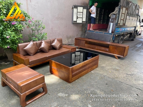 Combo Sofa sồi nhỏ + kệ tivi