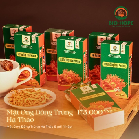 Mật Ong Đông Trùng Premium Hộp 5 gói