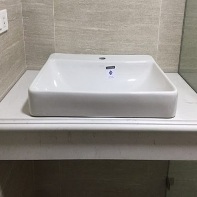 Lavabo Trắng vân mây