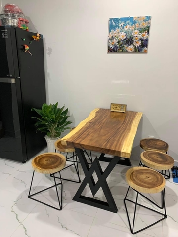 Bàn ghế gỗ nguyên khối HA612