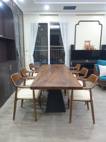 Bàn ghế gỗ nguyên tấm HA602