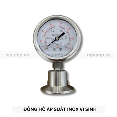 Đồng hồ áp suất inox vi sinh dạng màng