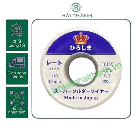 Thiếc Hàn JAPAN TỶ LỆ 63/37 SỢI 0,8mm (100g)