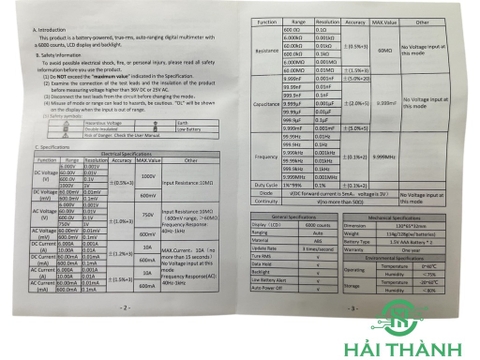 ZOTEK ZT101 ĐỒNG HỒ VẠN NĂNG HIỆN SỐ
