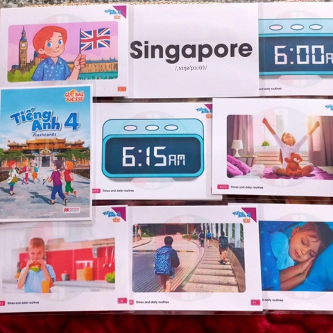 Flashcard Tiếng Anh lớp 4 Global Success tập 2 : 73 THẺ A5 2 MẶT ÉP PLASTIC