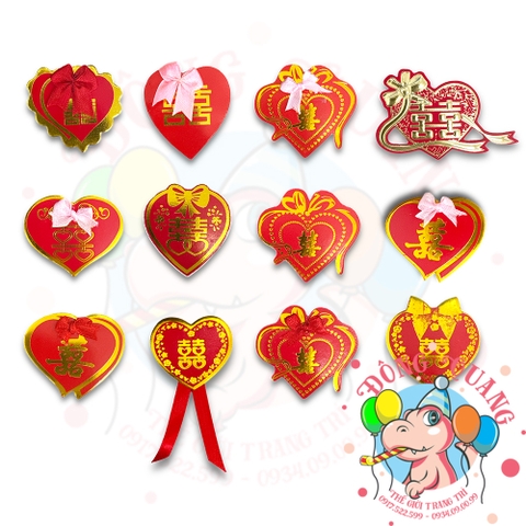 SET 100 CHỮ HỶ DÁN ÁO