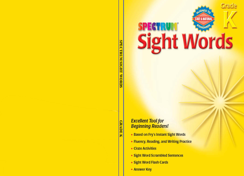 73A.1.7 Spectrum Sight Words K (161) : đen trắng laser
