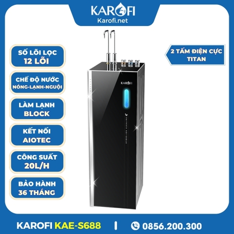 Máy Lọc Nước Hydro-Ion Kiềm Nóng Lạnh Karofi KAE-S688