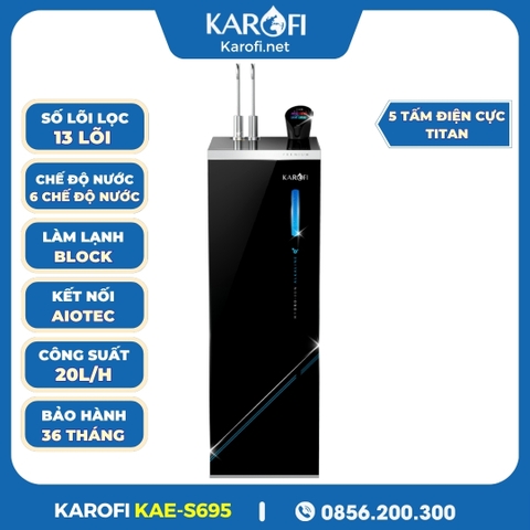 Máy Lọc Nước Nóng Lạnh Hydro-Ion Kiềm Karofi KAE-S695