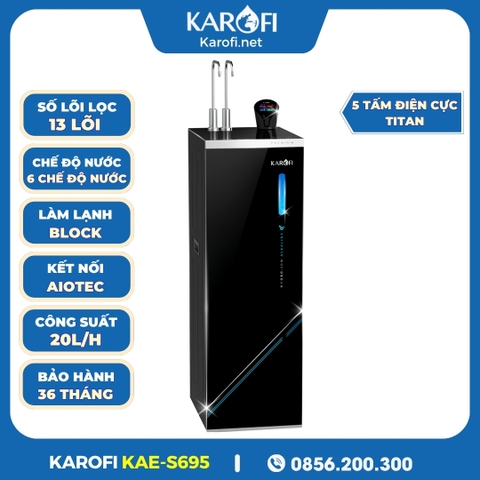 Máy Lọc Nước Nóng Lạnh Hydro-Ion Kiềm Karofi KAE-S695