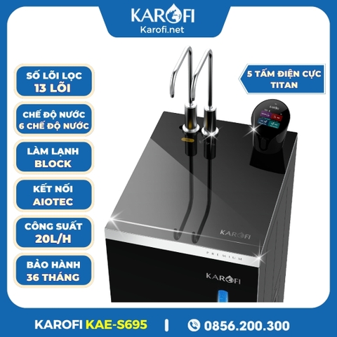 Máy Lọc Nước Nóng Lạnh Hydro-Ion Kiềm Karofi KAE-S695