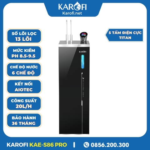 Máy Lọc Nước Nóng Lạnh Hydro-Ion Kiềm Karofi KAE-S86 Pro