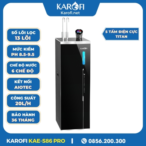 Máy Lọc Nước Nóng Lạnh Hydro-Ion Kiềm Karofi KAE-S86 Pro
